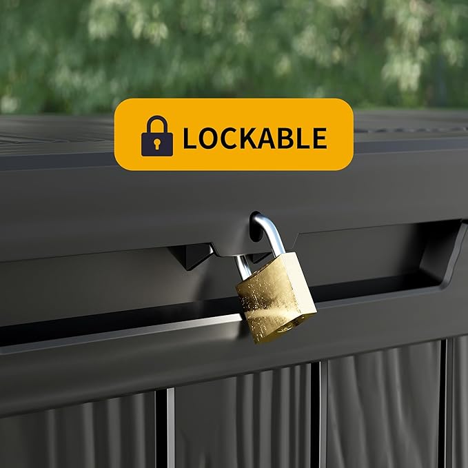 270 Gallon Outdoor Storage Box Patio Deck Box Waterproof, Resin Lockable - Image 5
