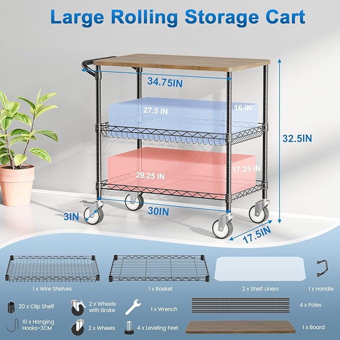 Leteuke Rolling Kitchen Carts - Image 3
