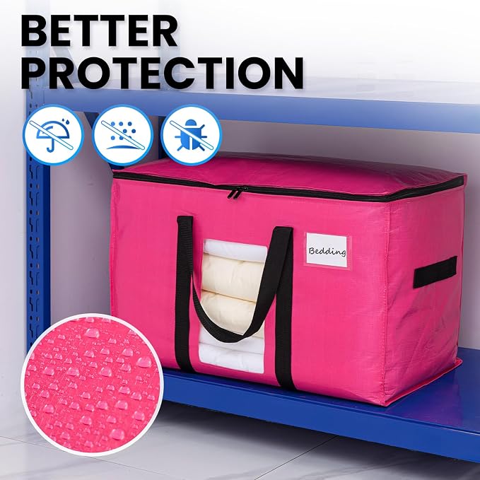 TAILI 12 Pack Pink Extra Large Moving Bags, Heavy Duty Totes - Image 8