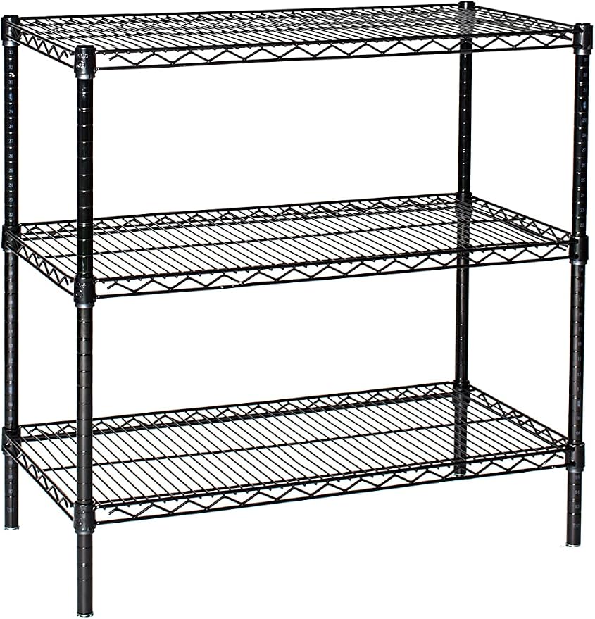Omega 18" Deep x 36" Wide x 74" High 3 Tier Black Starter Shelving Unit by OmegaProductsCorporation