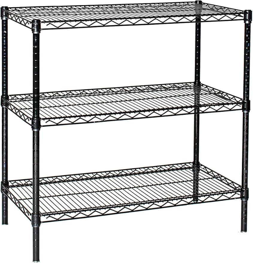 Omega 24" Deep x 36" Wide x 63" High 3 Tier Black Starter Shelving Unit by OmegaProductsCorporation