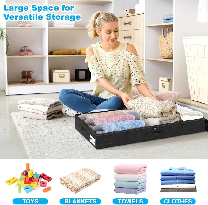 Under Bed Storage Container Bins 2 Pack, 4.5 Inch Slim Low Profile Underbed - Image 3