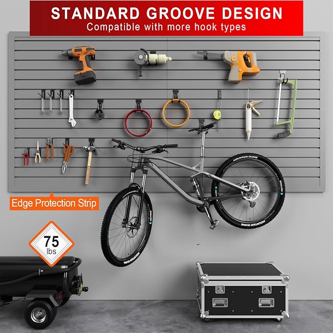 4 x 8 FT Slatwall Panel Garage Wall Organizer, Heavy Duty Slat Wall Paneling - Image 5
