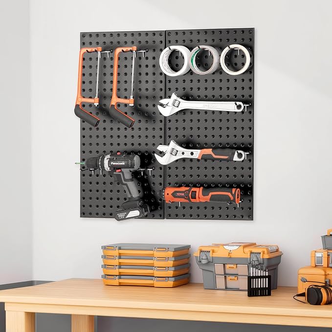 VEVOR Metal Pegboard Panels, 2 Panels, Heavy Duty Peg Board Wall Organizer - Image 8