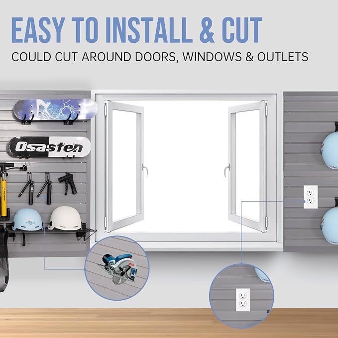 Slatwall Panels Garage Slat Wall Storage Systems 4'x4', Slat Wall Paneling - Image 3