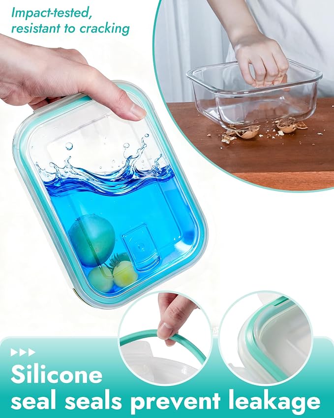 8-Piece Borosilicate Glass Food Storage Containers Set - Image 2