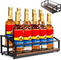 Coffee Syrup Organizer Rack, Liquor Bottle Display Shelf, 2 Tier 10 Syrup by kimilus