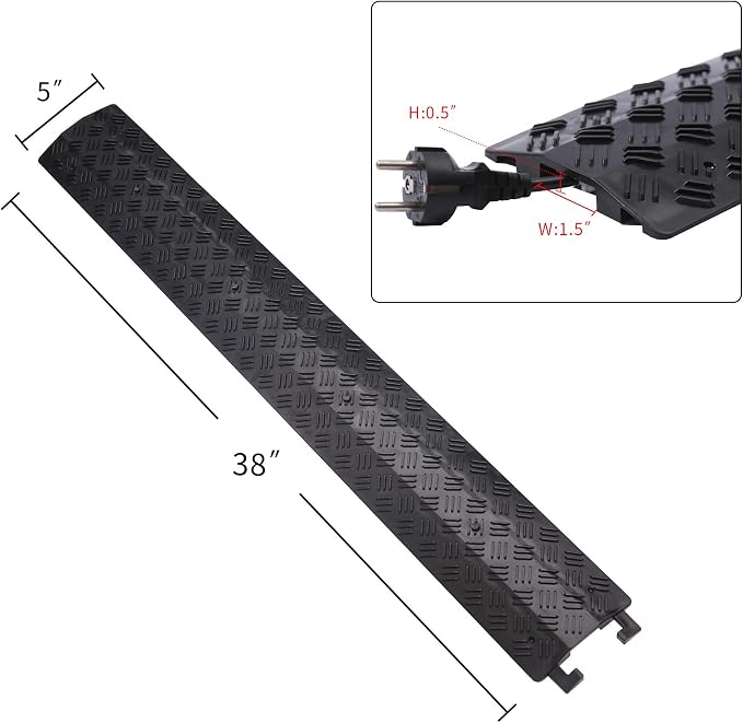 Small 2 Pack - Floor Cord Cover Cord Protector Drop Over Drop Trak Cable Ramp - Image 2