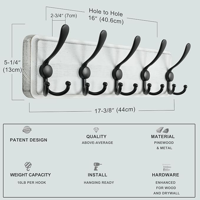 Dseap Coat Rack Wall Mounted - Image 6