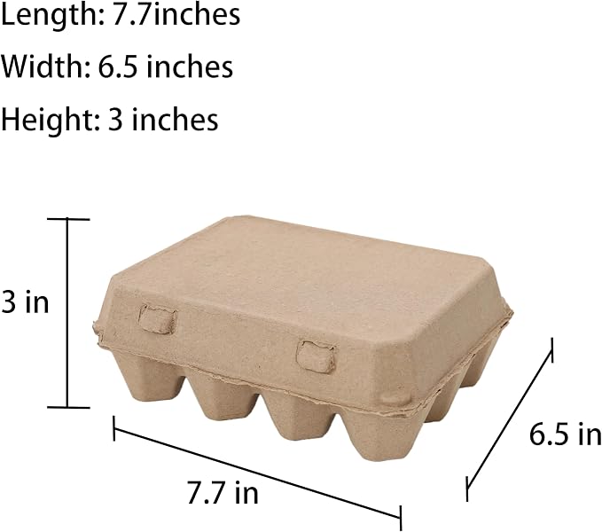 20 Pack Egg Cartons Bulk, 3x4 Style Reusable Empty Natural Paper Pulp Egg - Image 2