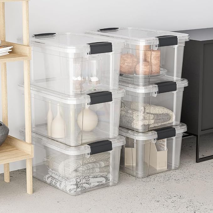 Superio Storage Bins with Lids- 6 Pack, 6.6 Qt Clear Boxes - Image 7
