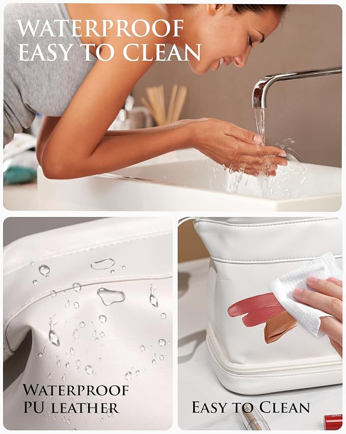 Gifts for College Girls-Initial Makeup Bag, Personalized Double Layer Cosmetic - Image 7