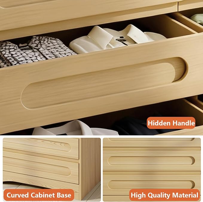 Wood Dresser, Modern 6 Drawers Dressers & Chest of Drawers - Image 6