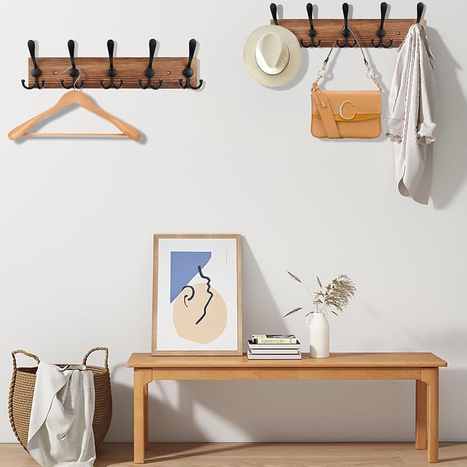 Coat Rack Wall Mount Wooden Hat Rack - Image 4