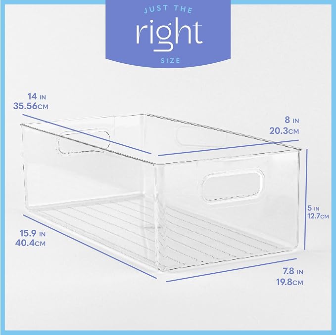 primebox Plastic Food Storage 4 Pack Clear Container Bin - Image 3