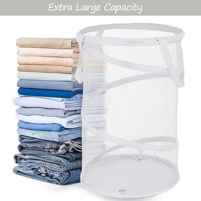 BATTOO Large Collapsible Laundry Basket Foldable Mesh Pop Up Hamper - Image 4