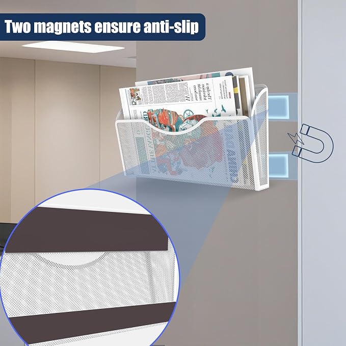 3 Pcs Magnetic File Holder for File Cabinets, Folder Holder Organizer- No - Image 4