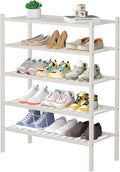 5 Tier Bamboo Shoe Rack for Closet Free Standing Wood Shoe Shelf for Entryway by ROMGUAR+CRAFT