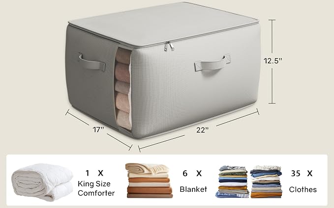 Vailando Large Canvas Comforter Storage Bags Closet Organizer - Image 5