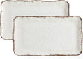 LEHAHA Farmhouse Large Serving Platters, 2 Piece Melamine Dinnerware Set by LEHAHA