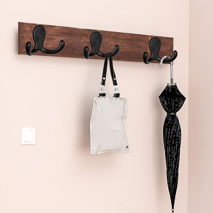 IBosins 20 Pack Heavy Duty Double Prong Coat Hooks Wall Mounted - Image 4