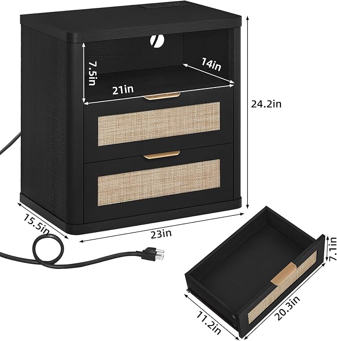 LEYAOYAO Rattan Nightstands - Image 2