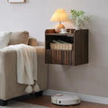 Modern Fluted Floating Nightstand Wall Mounted by BuildHom