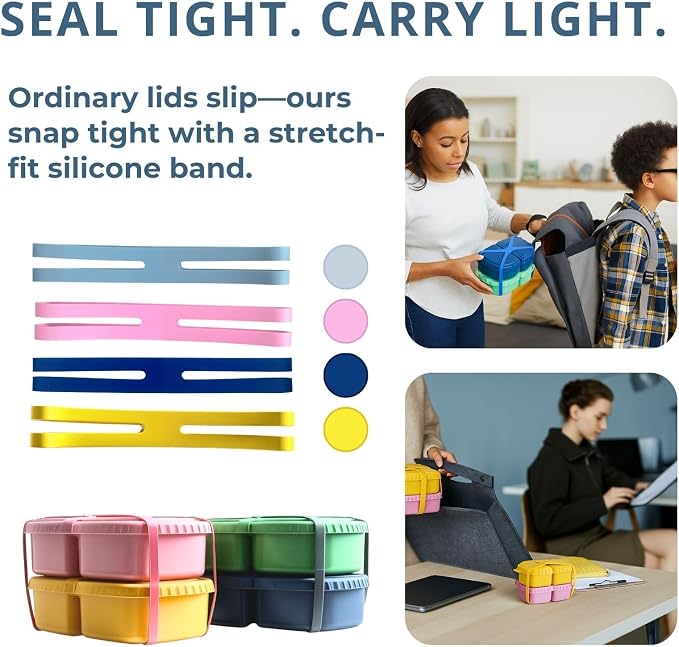 4 Pack Reusable Silicone Snack Containers - Image 3