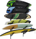 6 Board Surf Rack Wall Mount for Surfboard, Snowboard Storage Adjustable Wall by HIKULAOUTDOORSPORTS
