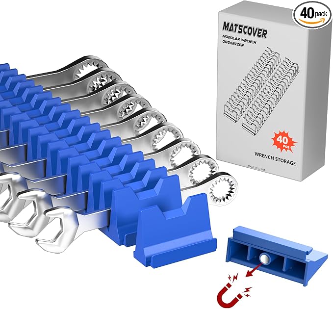 40PCS Magnetic Wrench Organizer Holder by Matscover