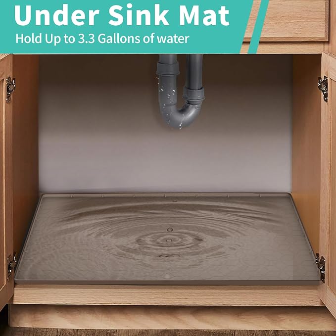 Under Sink Mat for Kitchen Silicone Waterproof Under Sink Liner, Flexible Sink - Image 4