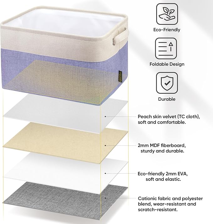 BALEINE 4 Pack Fabric Storage Bins - Image 6