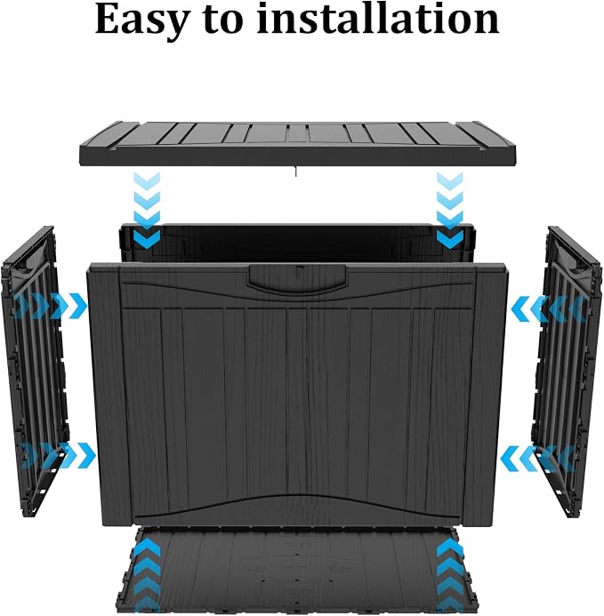 TARKARI 50 Gallon Lockable Resin Deck Box, Waterproof & UV-Resistant Outdoor - Image 8