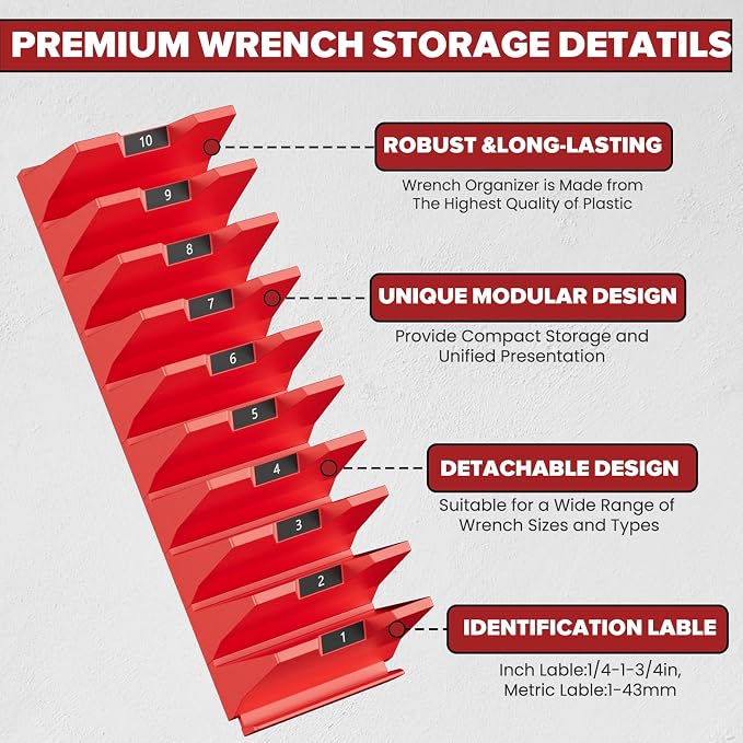 40PCS Modular Wrench Organizer Wrench Holder - Image 5