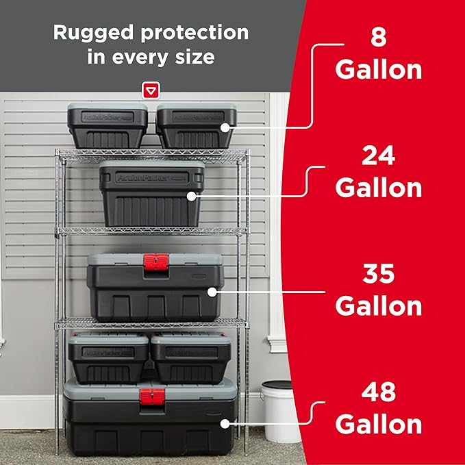 Rubbermaid 48 Gallon Black Action Packer Lockable Latch Indoor and Outdoor - Image 5