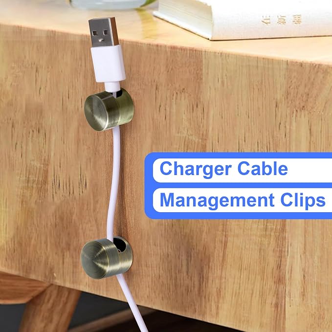 6 Sets Charger Holders for Cords, Antique Copper Color Adjustable Cable Anchor - Image 5