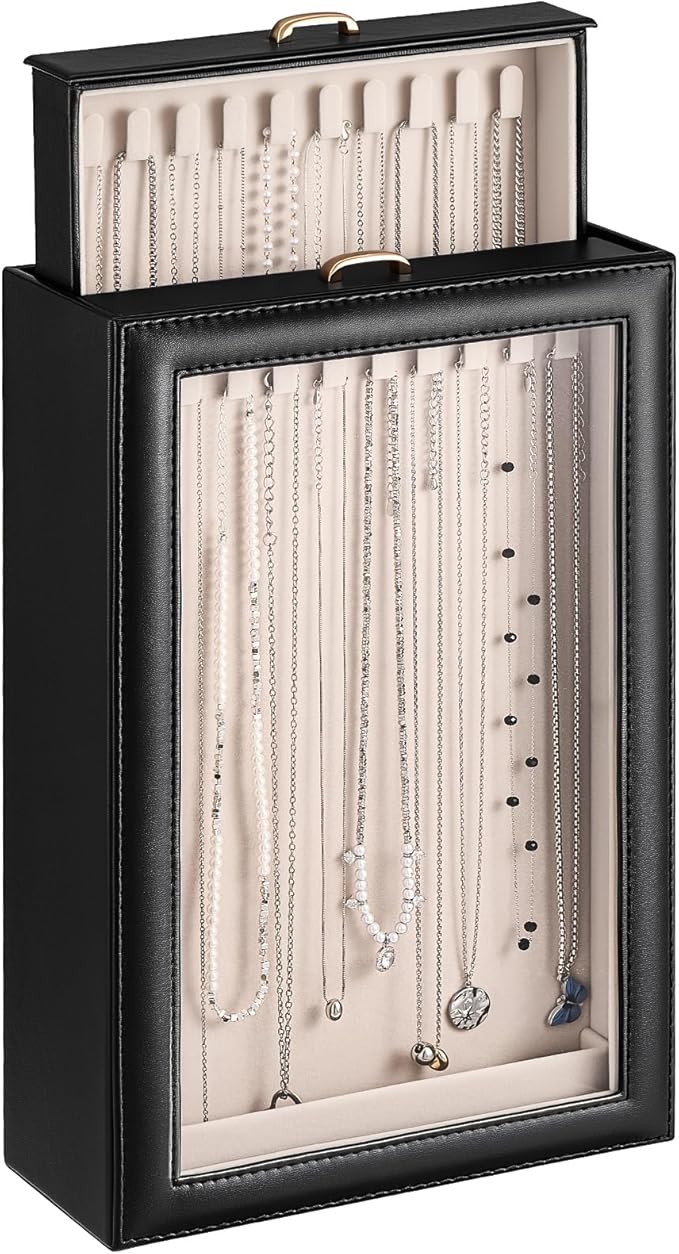 Lolalet Necklace Organizer Box, 2-Layer Jewelry Storage Boxes by Lolalet