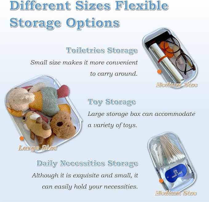 Clear Hard Zipper Case for Storage, Durable Clear Zipper Pouches, Hard Plastic - Image 4