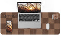 Non-Slip Checkered Desk Mat, Waterproof PU Leather Protector, Large Blotter by AFIING