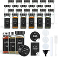 Spice Jars with Label, Square Spice Containers with 304 Labels and Shaker by OMOZUN