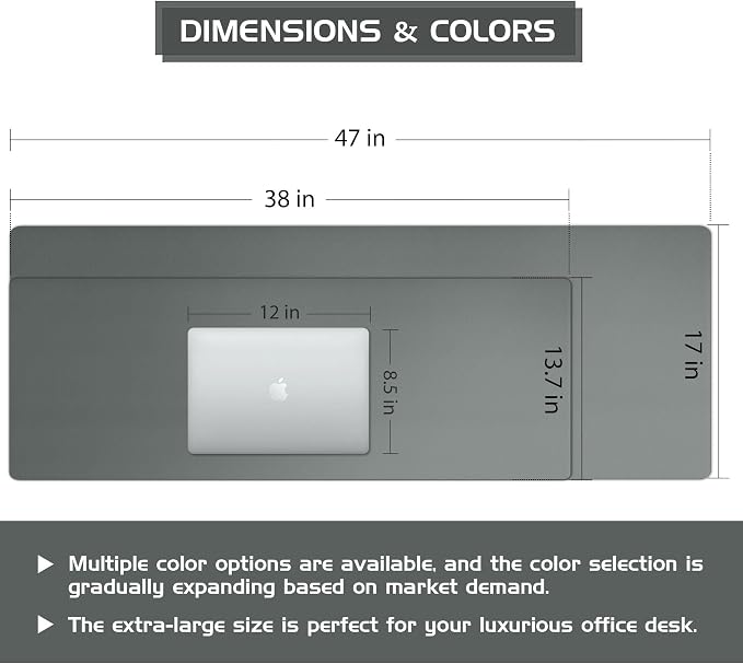 Aothia Leather Desk Pad Protector, Office Desk Mat, Large Mouse Pad, Laptop - Image 7