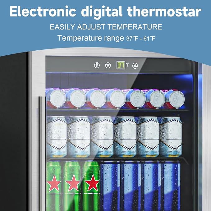 4.5 Cu.ft Beverage Refrigerator Cooler, 145 Can Mini Fridge - Image 5