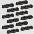 USB Cable Organizer Clips Cord Holder, 12 Packs Black Self Adhesive Desk Cord by Apromisith