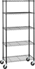 Amazon Basics 5-Shelf Adjustable, Heavy Duty Storage Shelving Unit on 4'' Wheel by AmazonBasics