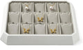 Premium PU Leather Stackable Jewelry Tray 15 Grid Jewelry Organizer Tray by Woodten