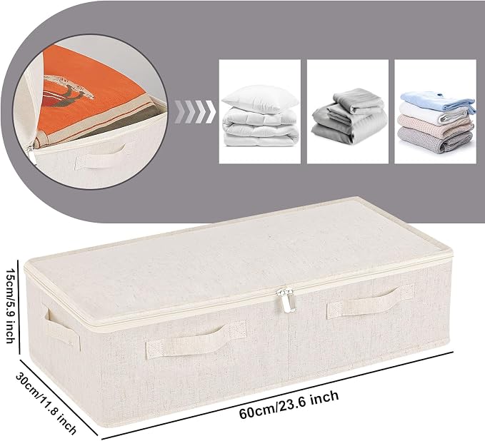 Underbed Storage Box Organizer, Foldable Under Bed Clothes Bags Container - Image 6