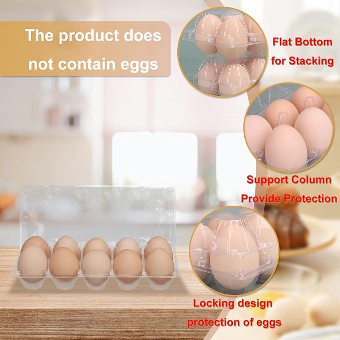 80 Pack Bulk Egg Cartons, Egg Tray Carton Holder - Image 3