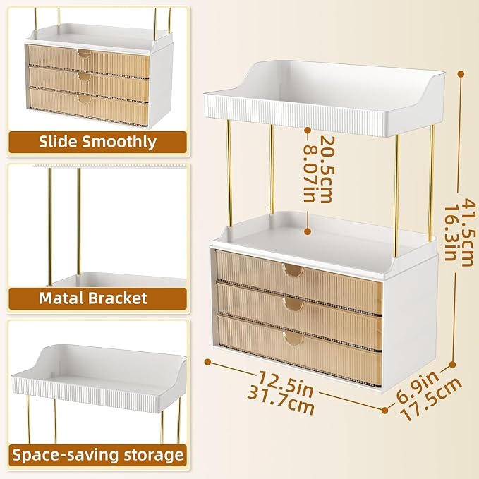3 Drawers Makeup Organizer - Image 2