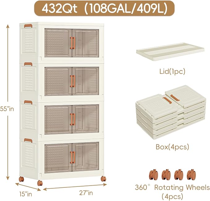 JEKO&JEKO 756 Qt Plastic Storage Bins - Image 3