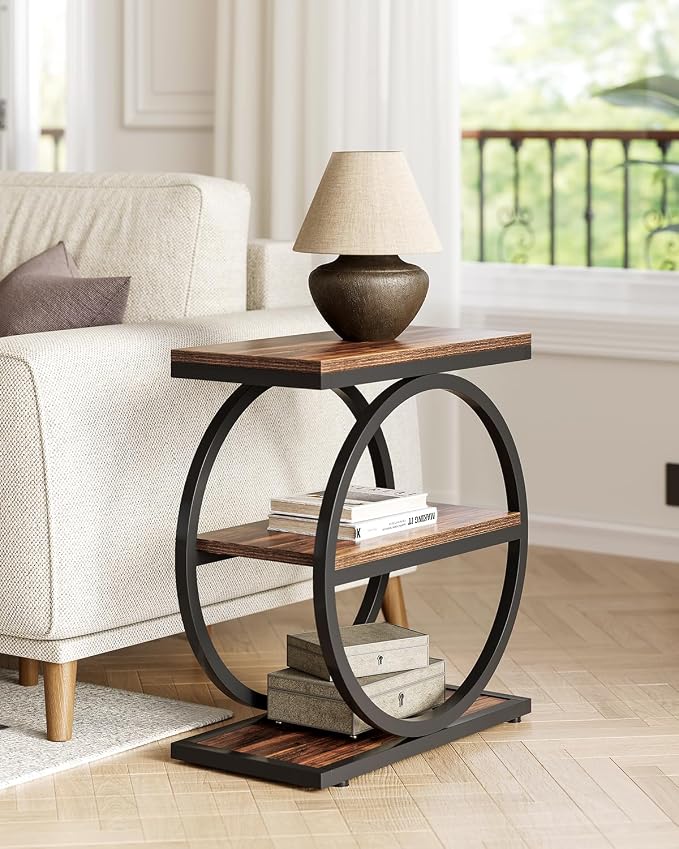 LITTLE TREE End Table, 3-Tier Side Table, Slim Sofa Side Table - Image 3